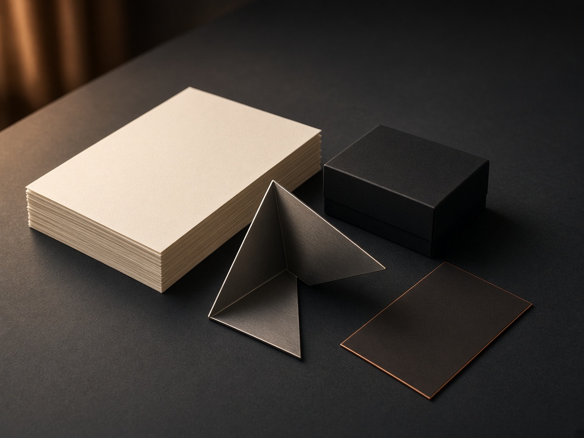 Studio-Stillleben aus Papier, Verpackung und Markenform
